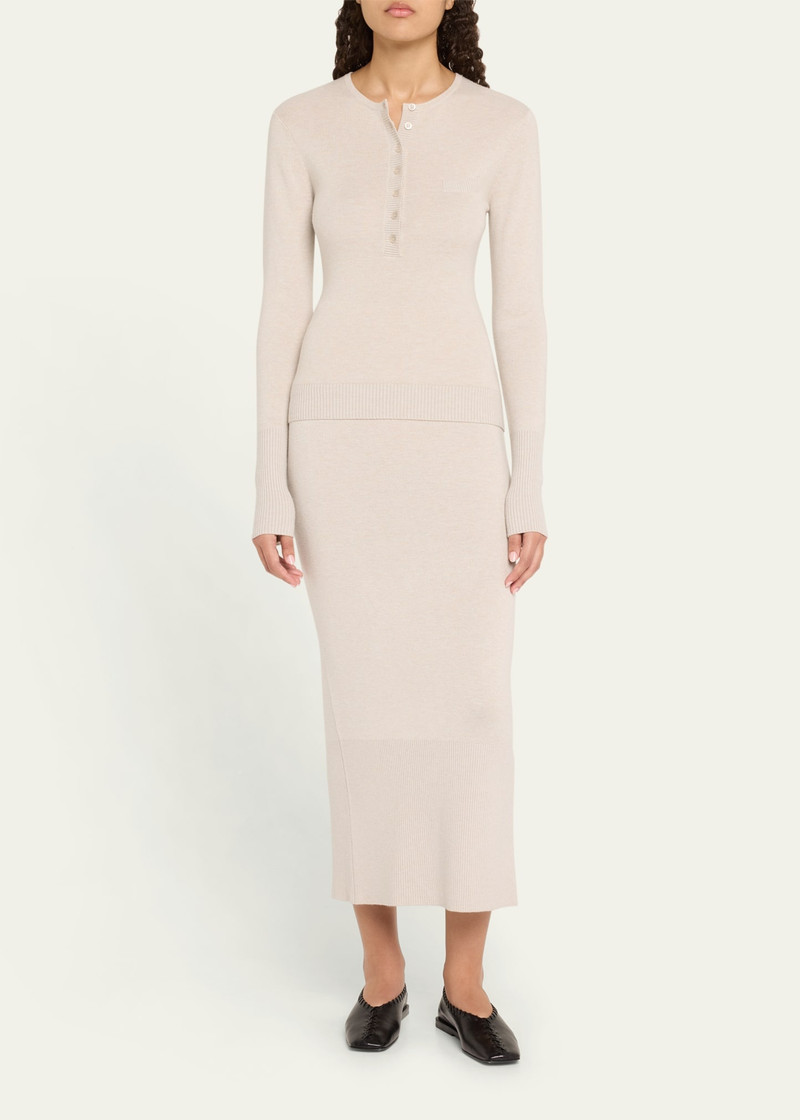 ANNA QUAN Gia Ribbed Midi Skirt outlook