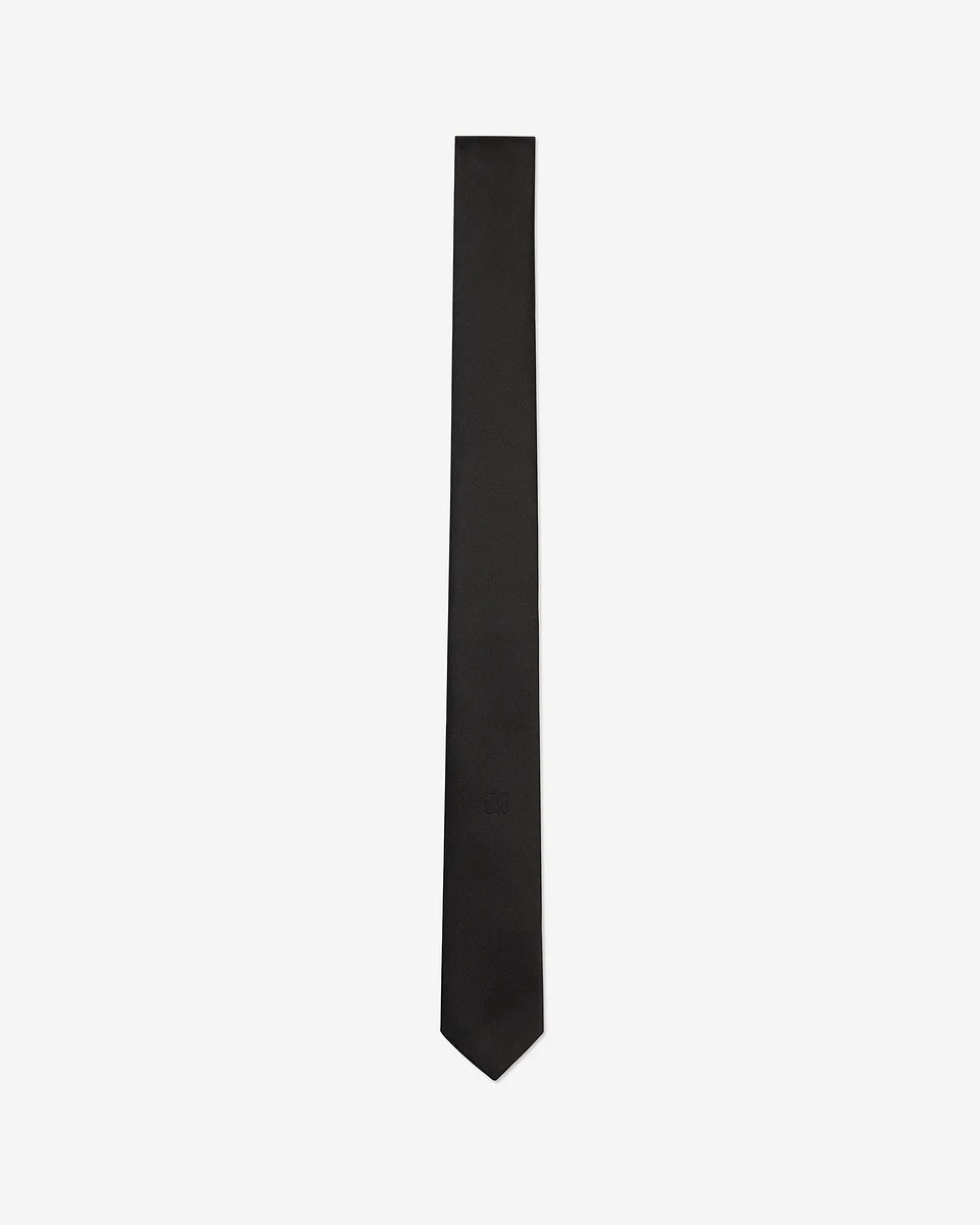 BLACK SILK TIE - 1