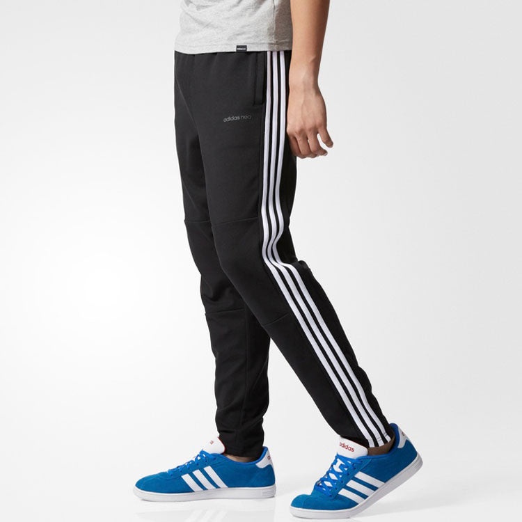 adidas neo M Fr Q1 Tp Stripe Running Sports Pants Black BP6318 - 5