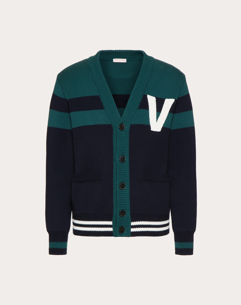 EMBROIDERED V LOGO PATCH와 COTTON CARDIGAN - 1