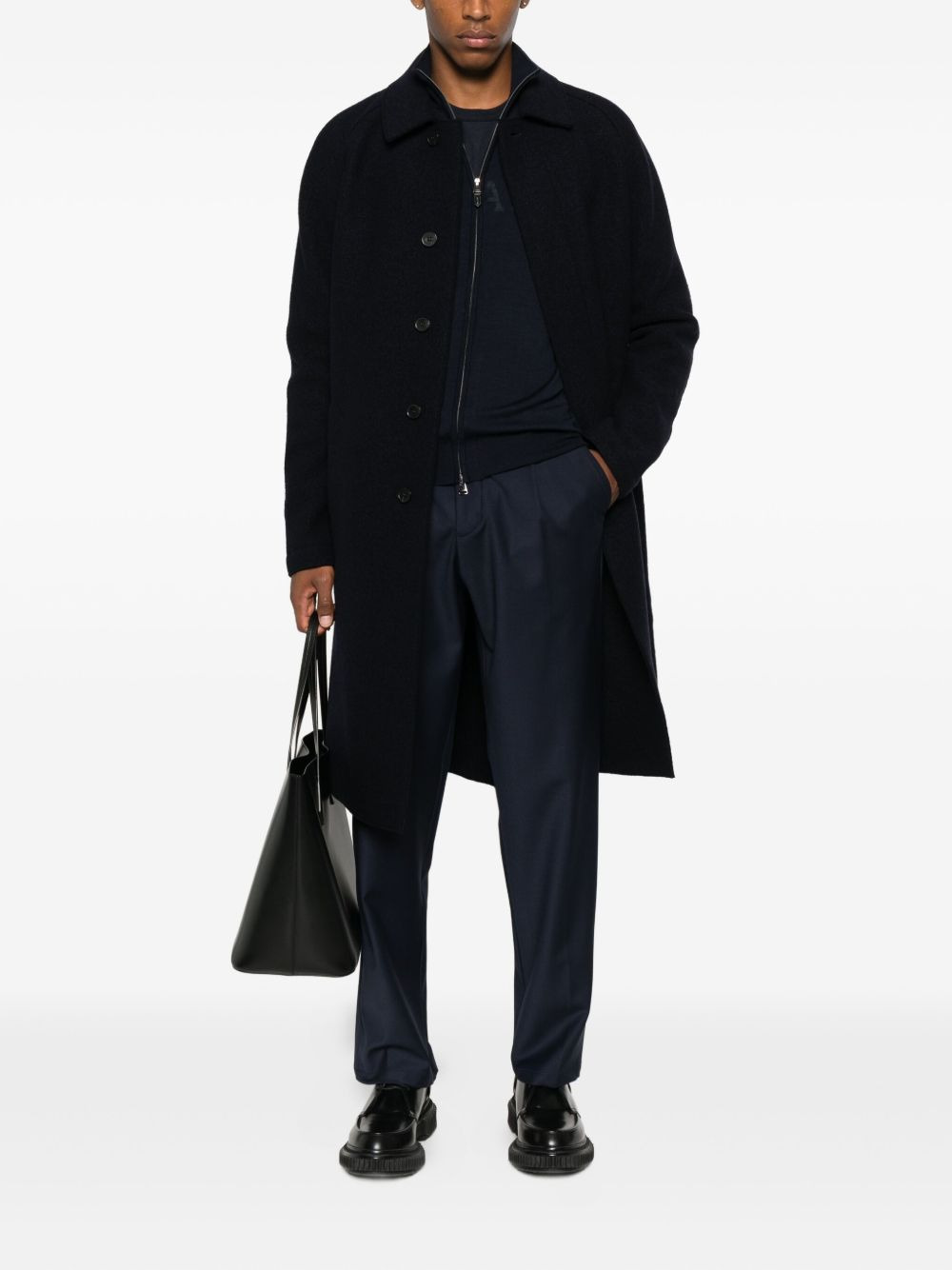 raglan-sleeve buttoned coat - 2