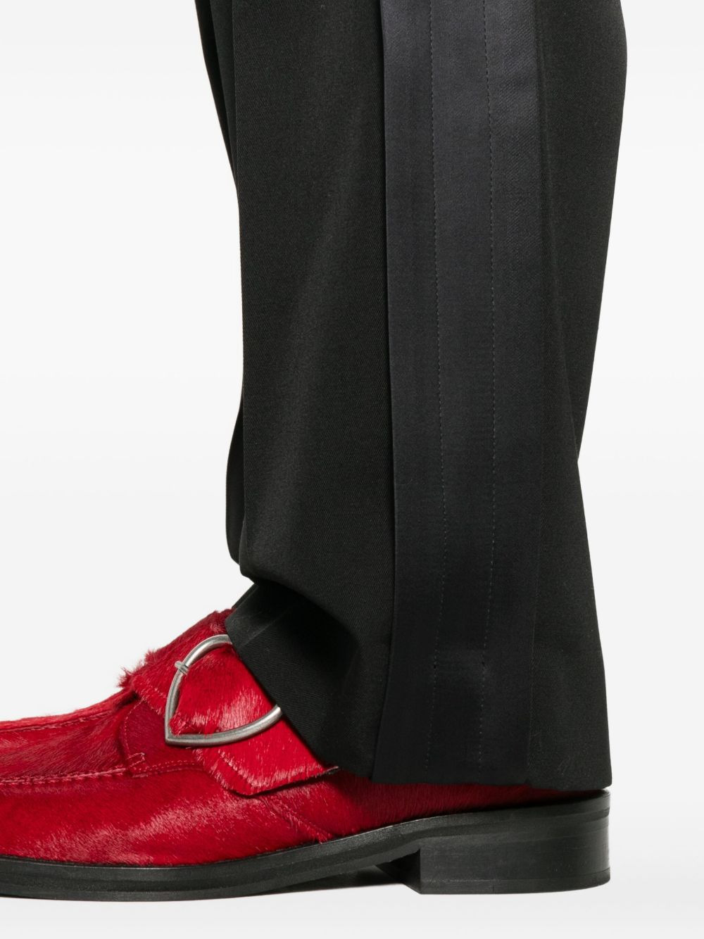 pleated side-stripe trousers - 5