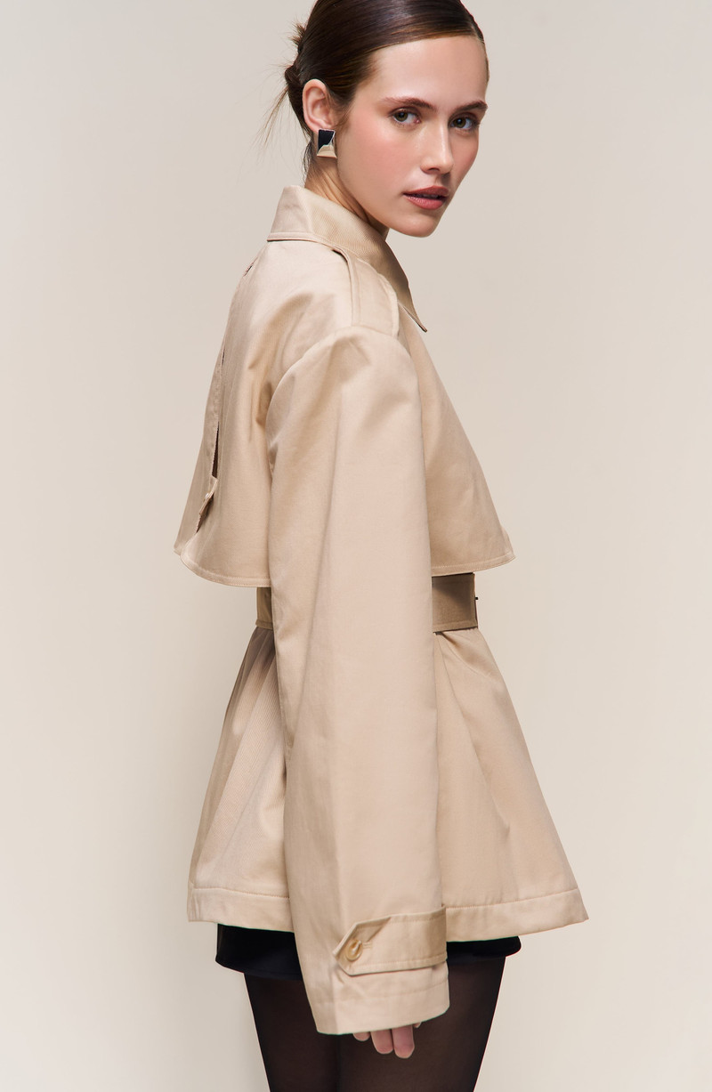 Guizio Thea Trench Coat in Soft Taupe 3