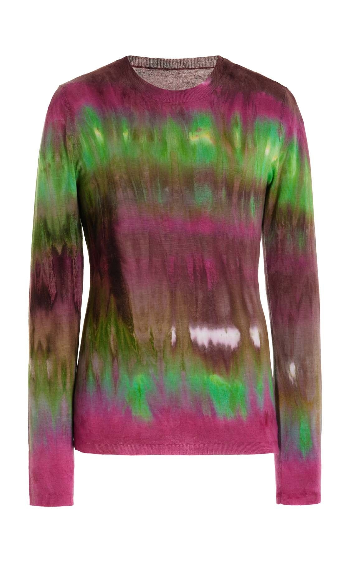 Miller Knit Top in Jewel Tie Dye Cashmere - 1