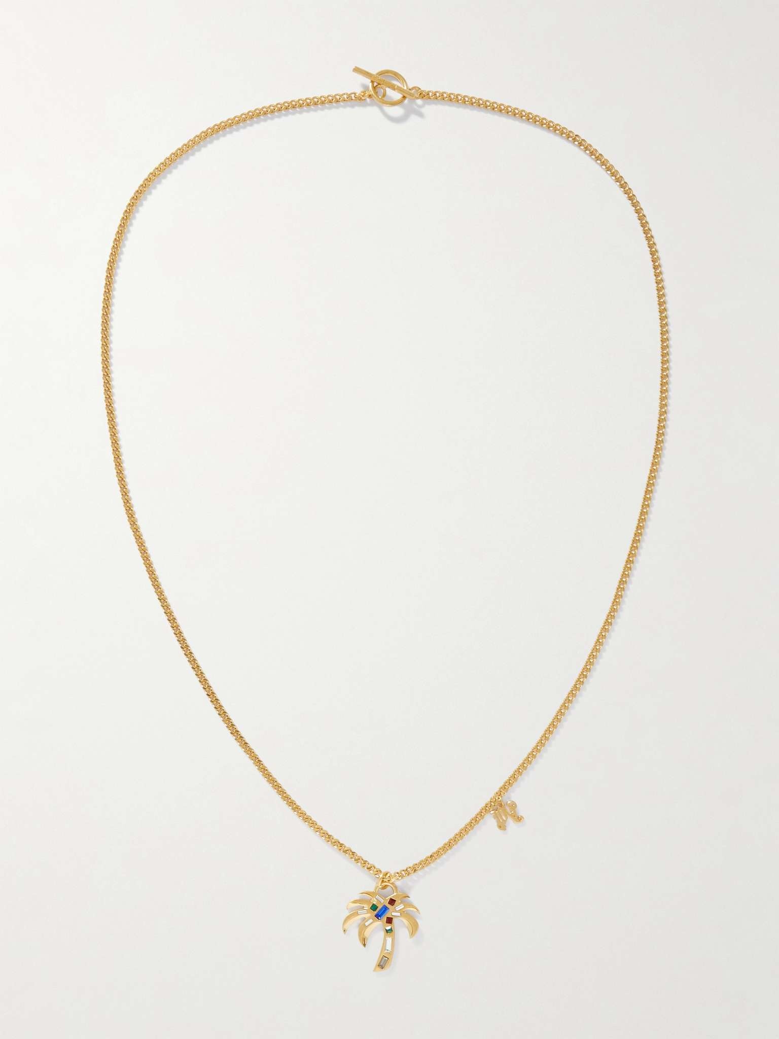 Gold-Tone and Glass Pendant Necklace - 1