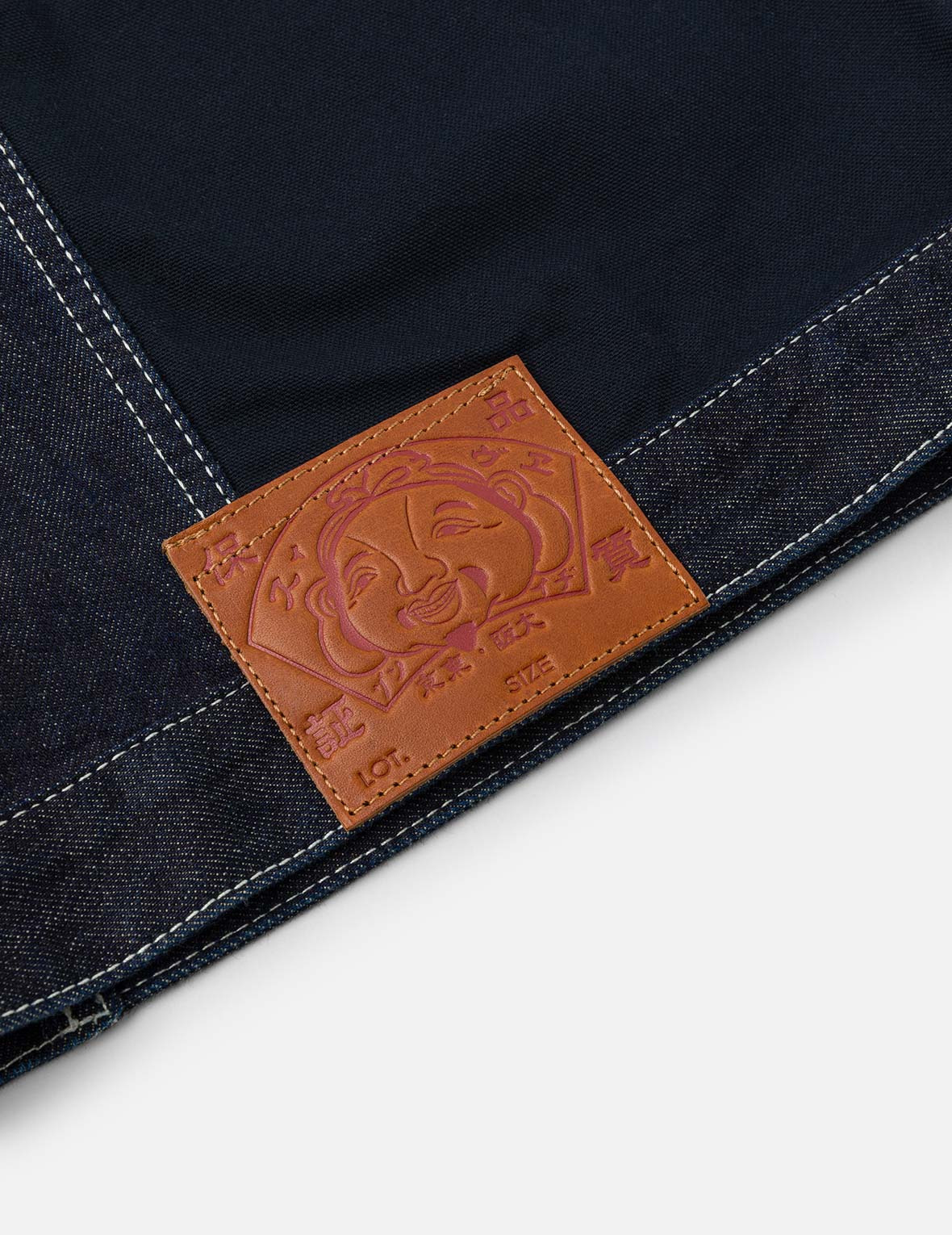 Multi-Pocket with Brocade Patch Relax Fit Denim Kimono - 14