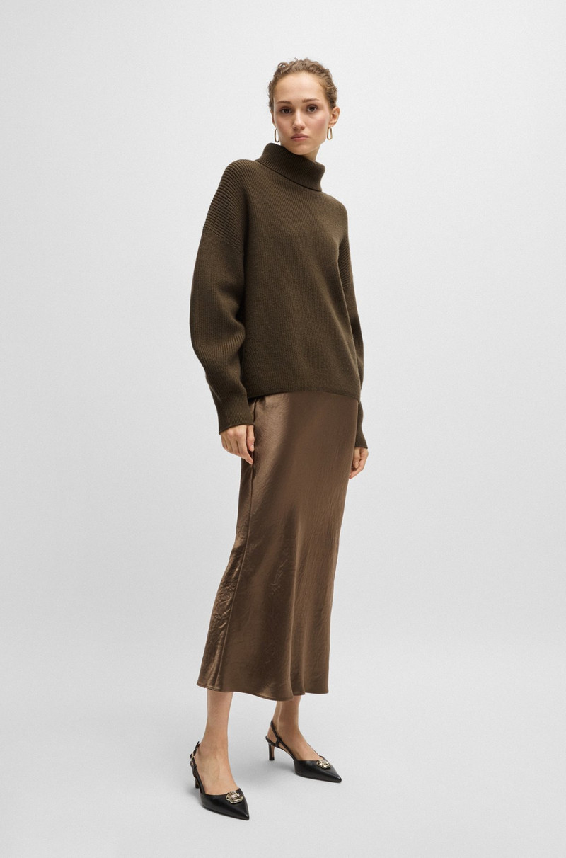 BOSS RIBBED ROLLNECK SWEATER IN WOOL outlook