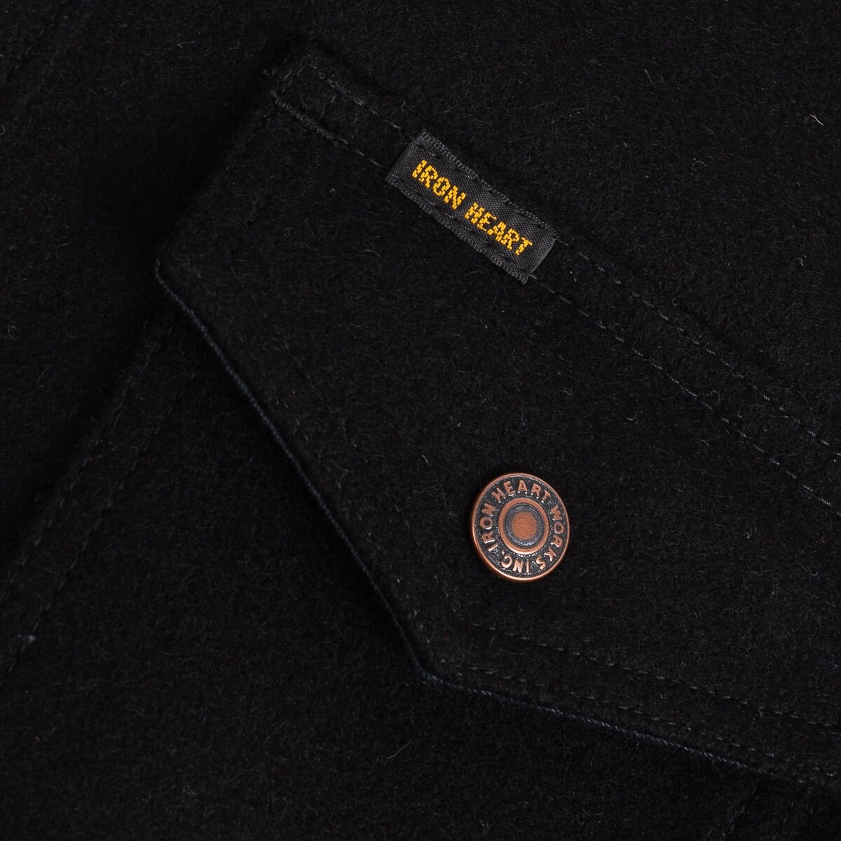 IHSH-306-BLK Melton Wool C.P.O Shirt - Black - 13