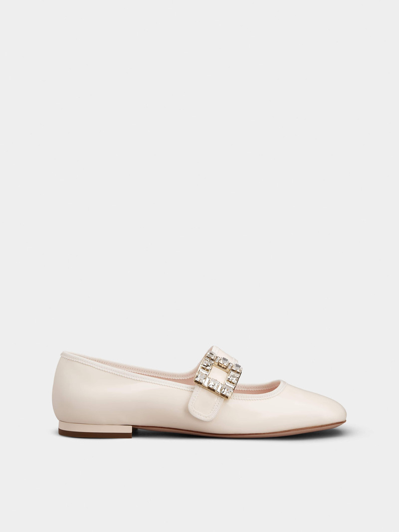 Très Vivier Strass Buckle Babies Ballerinas in Patent Leather - 1