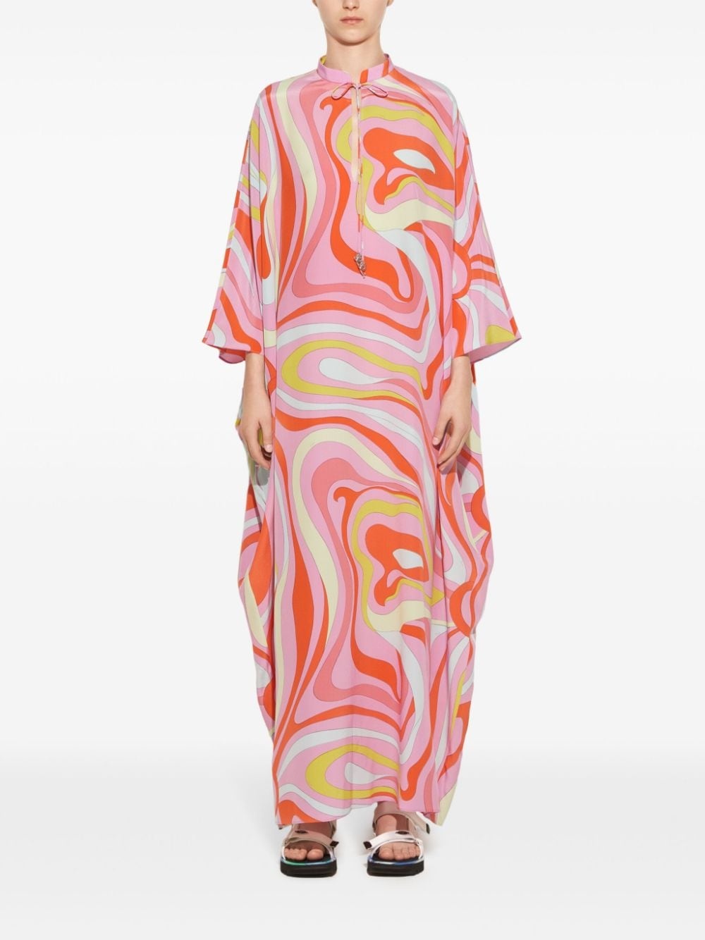 Marmo-print silk maxi dress - 2