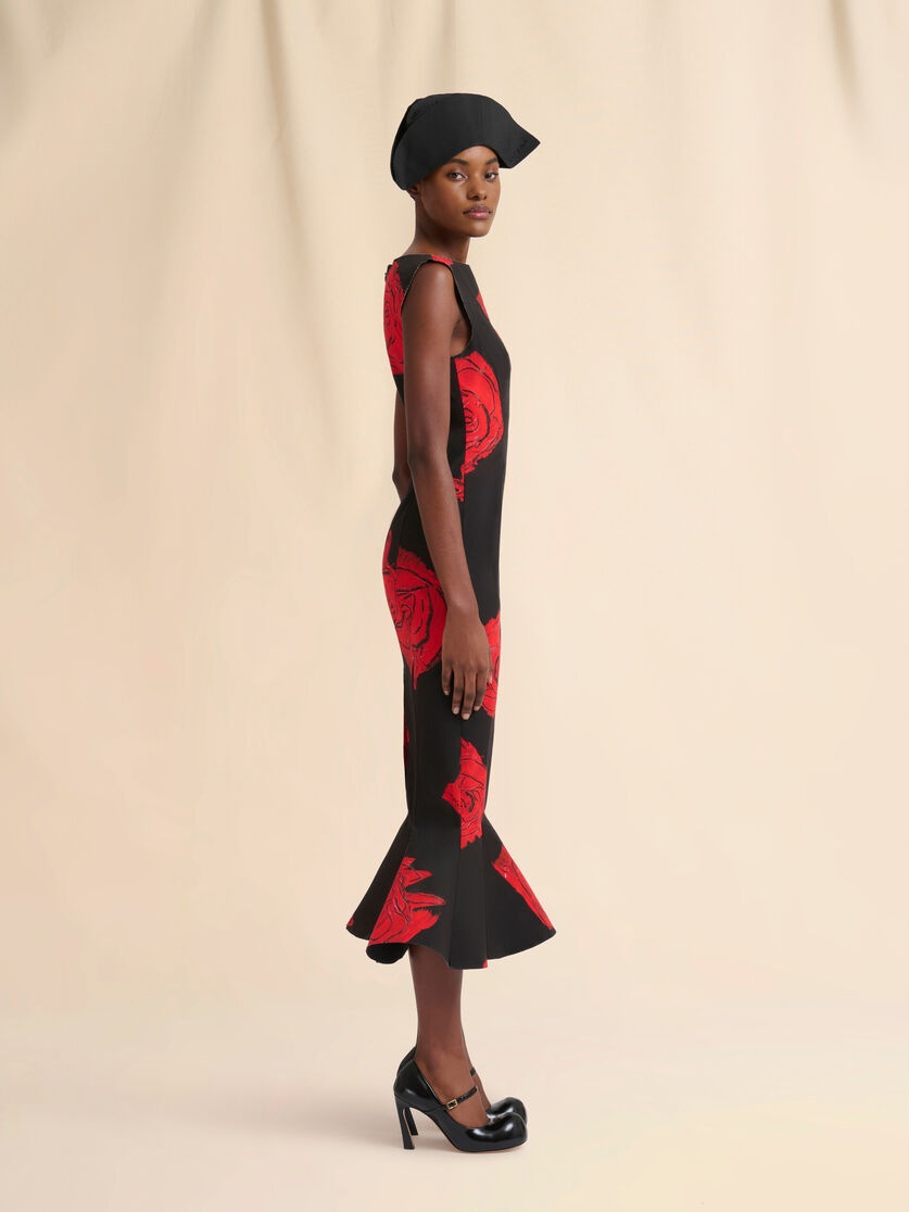 BLACK POPLIN DRESS WITH JUNO PRINT - 6