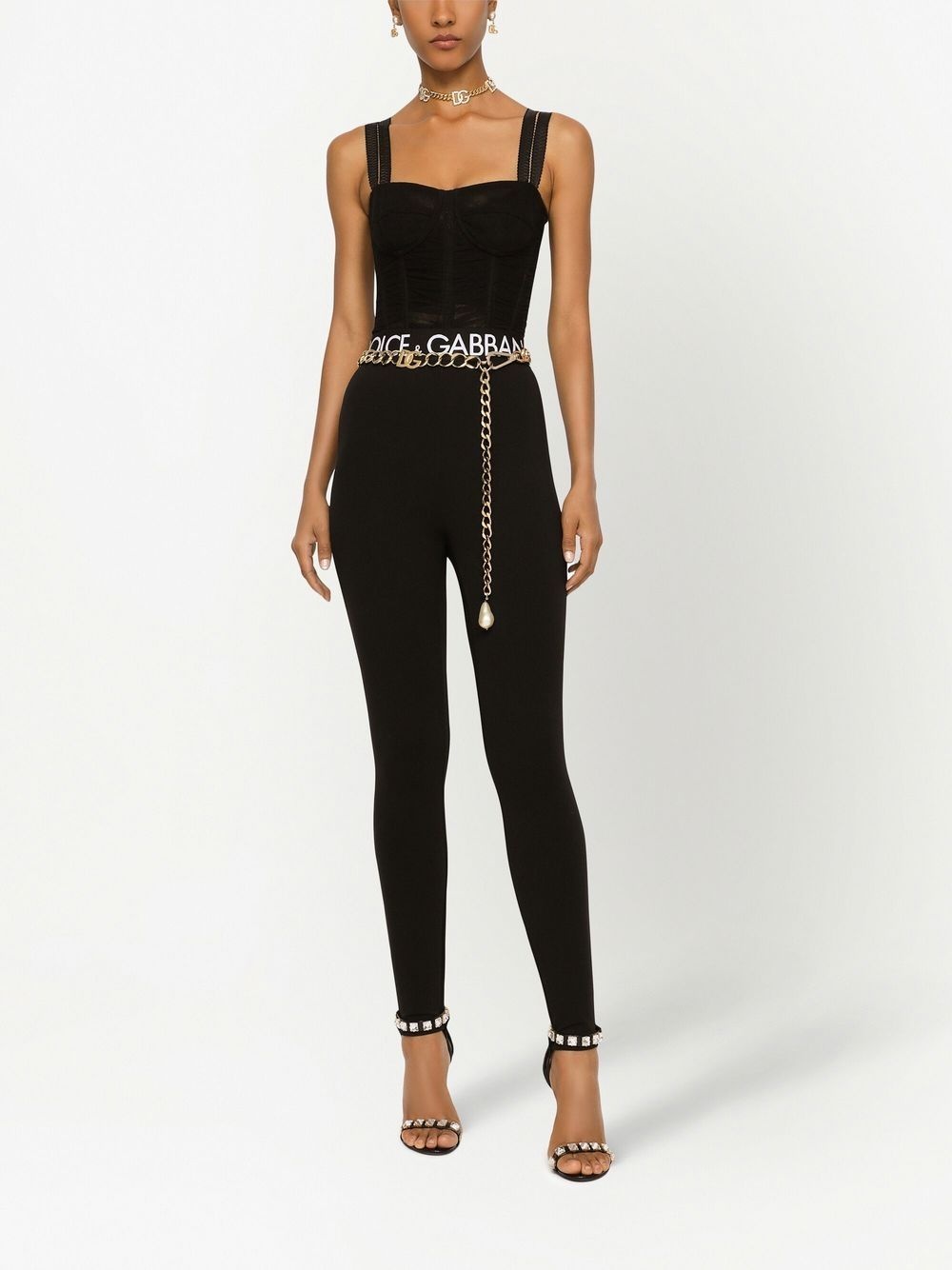 ruched-detailing corset top - 3