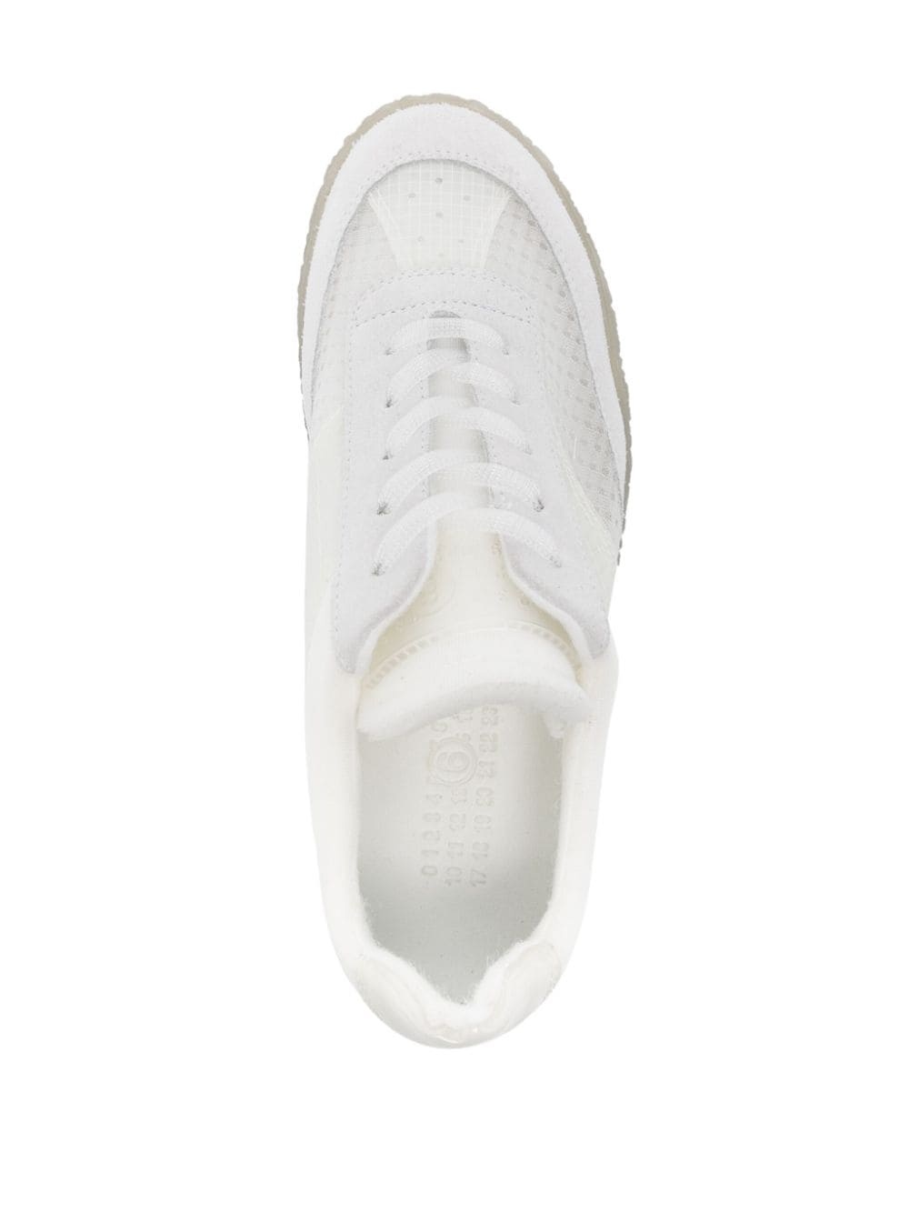 suede-panelling mesh sneakers - 4