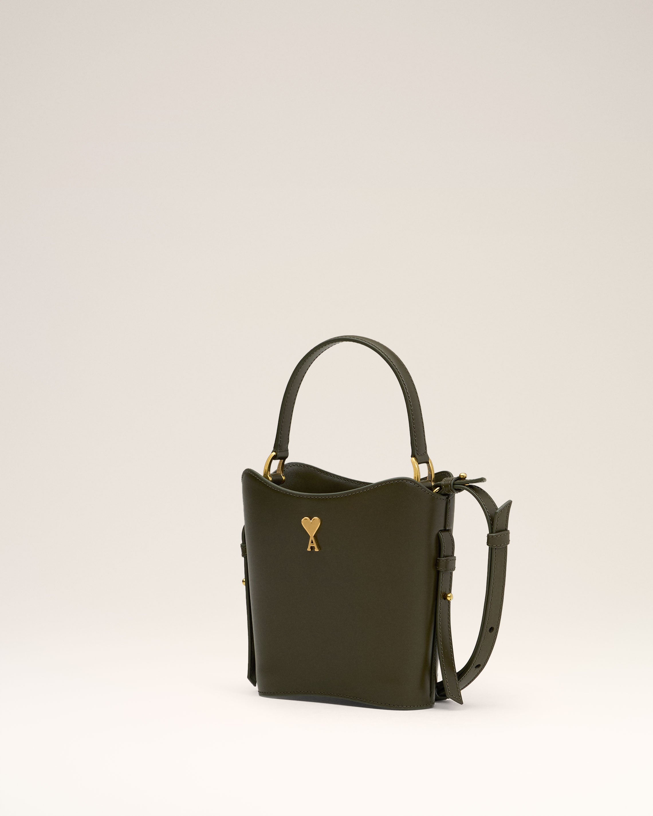 GREEN LEATHER MINI PARIS PARIS BUCKET BAG - 3