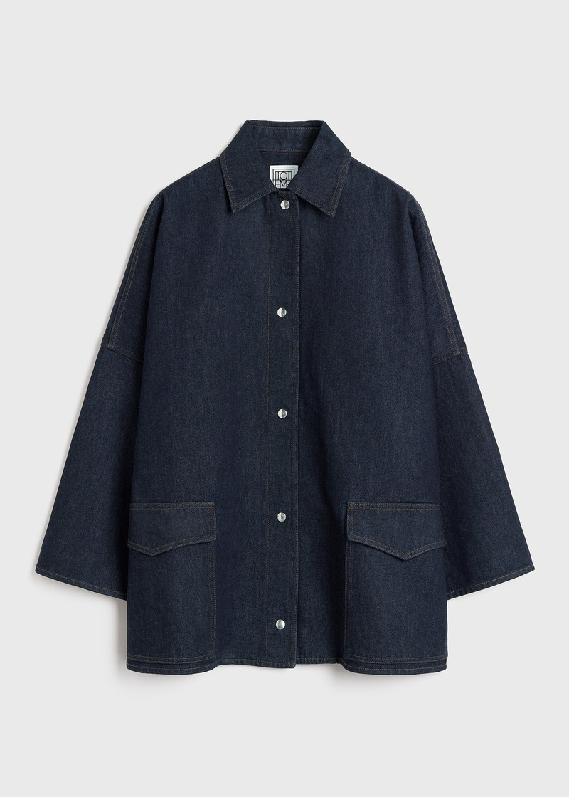 TOTEME Denim overshirt jacket raw blue - 241-WRO1050-FB0045
