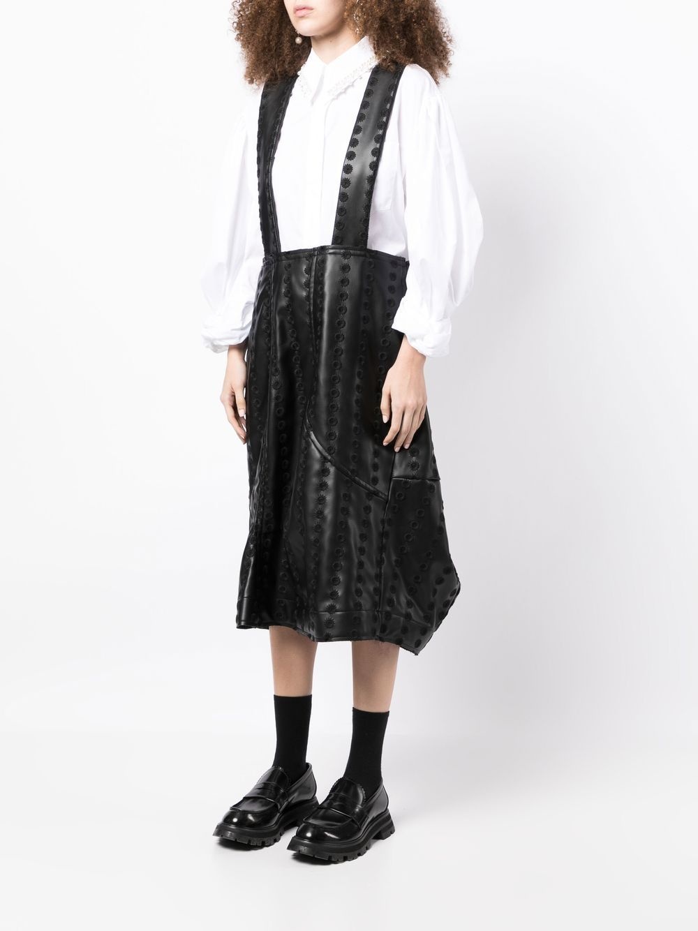 faux-leather pinafore skirt - 3