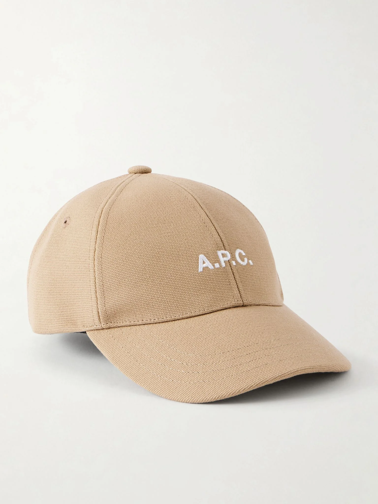 Charlie Logo-Embroidered Cotton-Canvas Baseball Cap Beige - 1