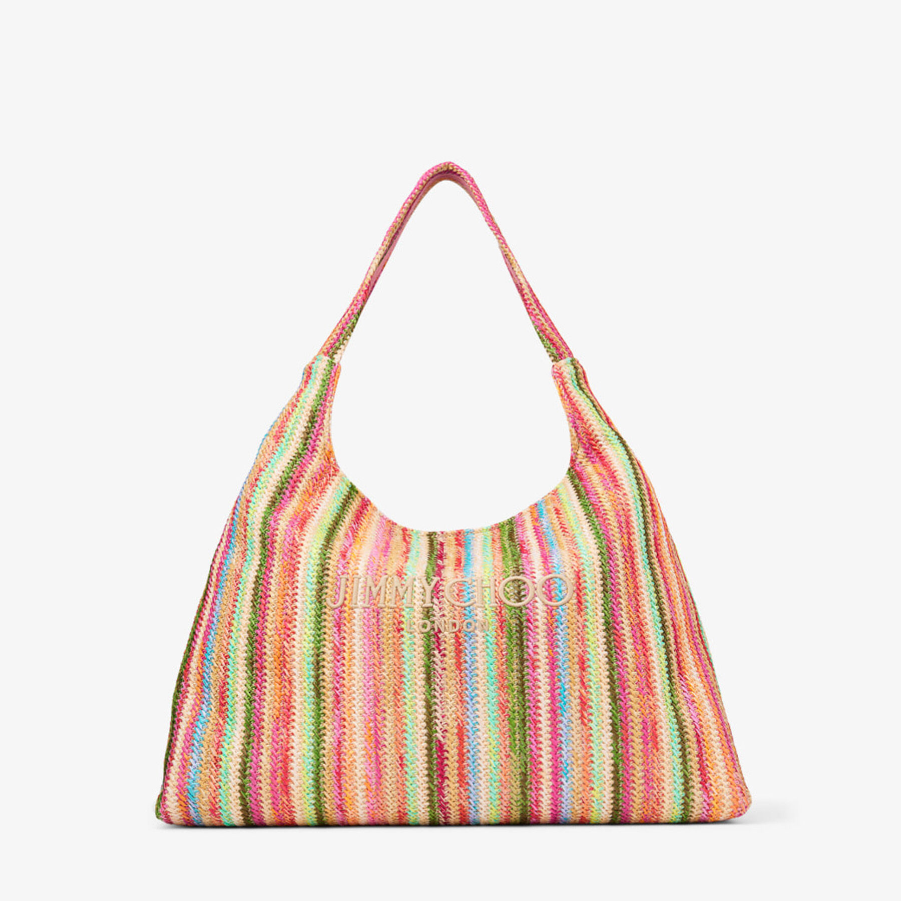 Beach Diamond Hobo L
Ecru Striped Raffia Shoulder Bag - 1