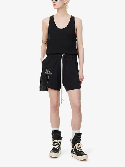 Rick Owens Rick Owens x Champion brand-embroidered cotton-jersey shorts outlook
