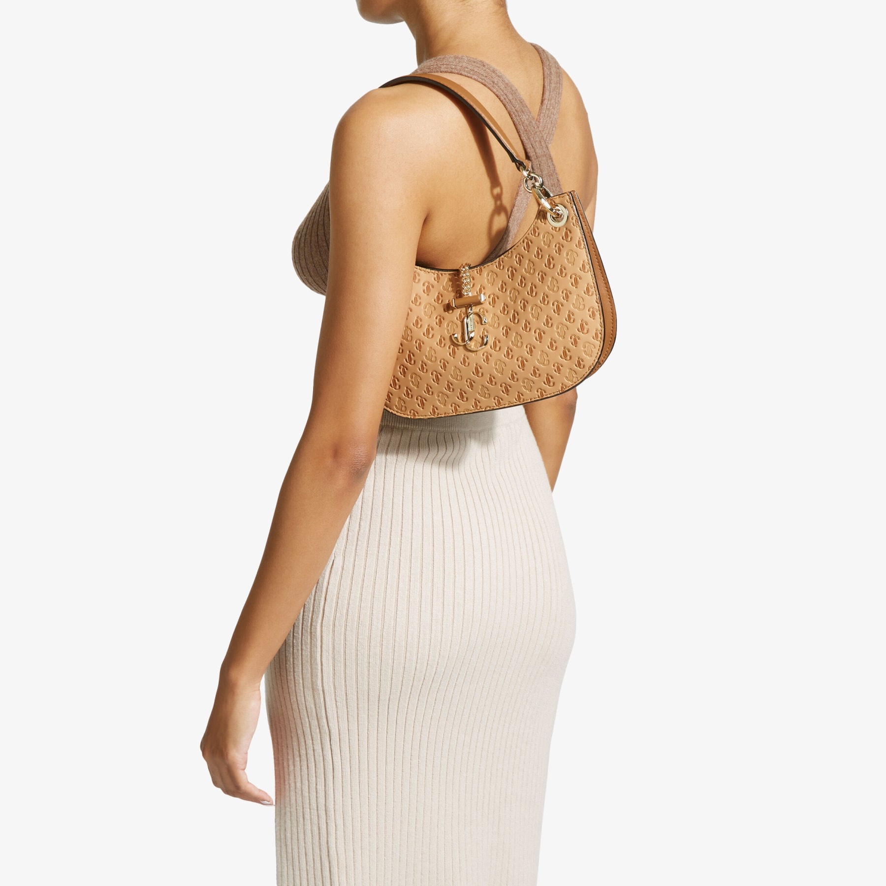 Varenne Hobo S
Caramel Calf Leather and JC Monogram Pattern Hobo Handbag - 2