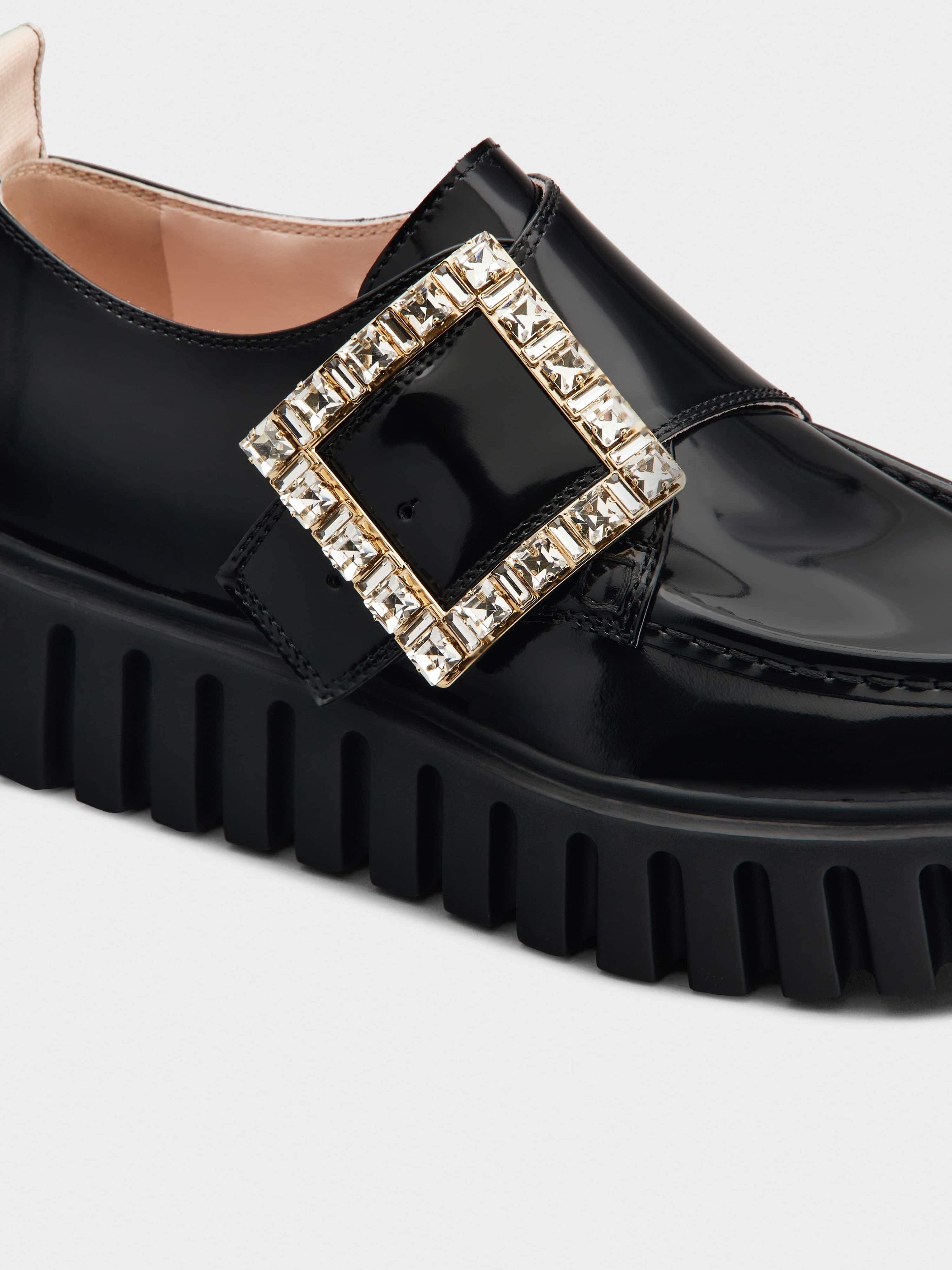 Viv’ Go-Thick Strass Buckle Loafers in Patent Leather - 8