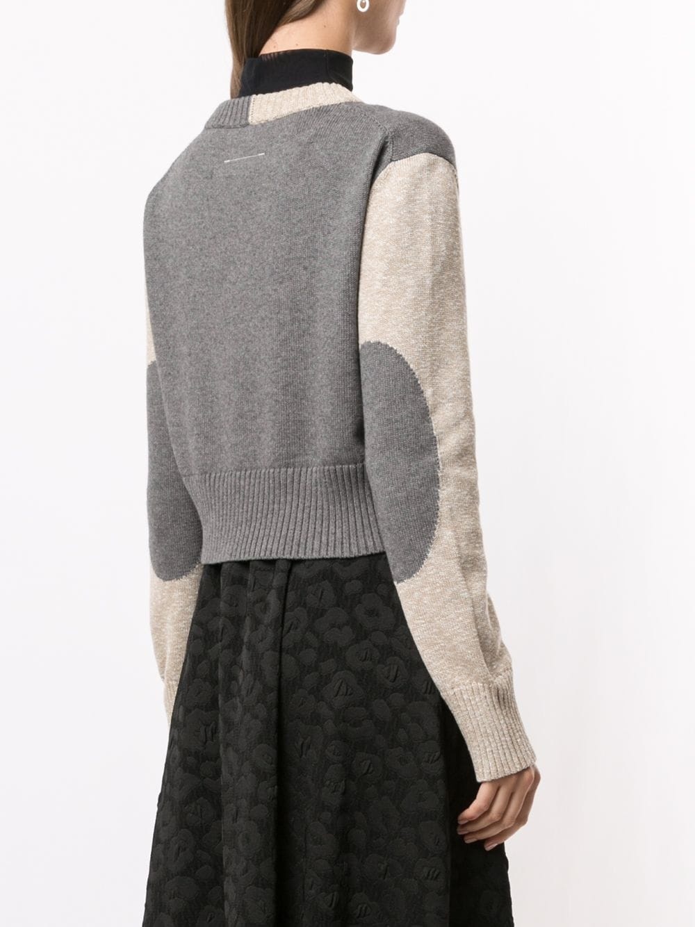 two-tone cropped jumper - 4