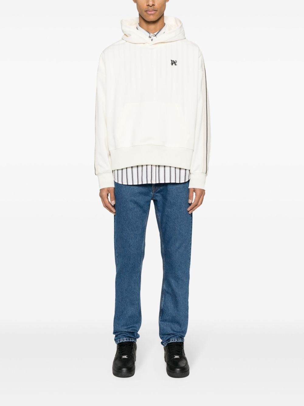monogram-embroidered track hoodie - 2