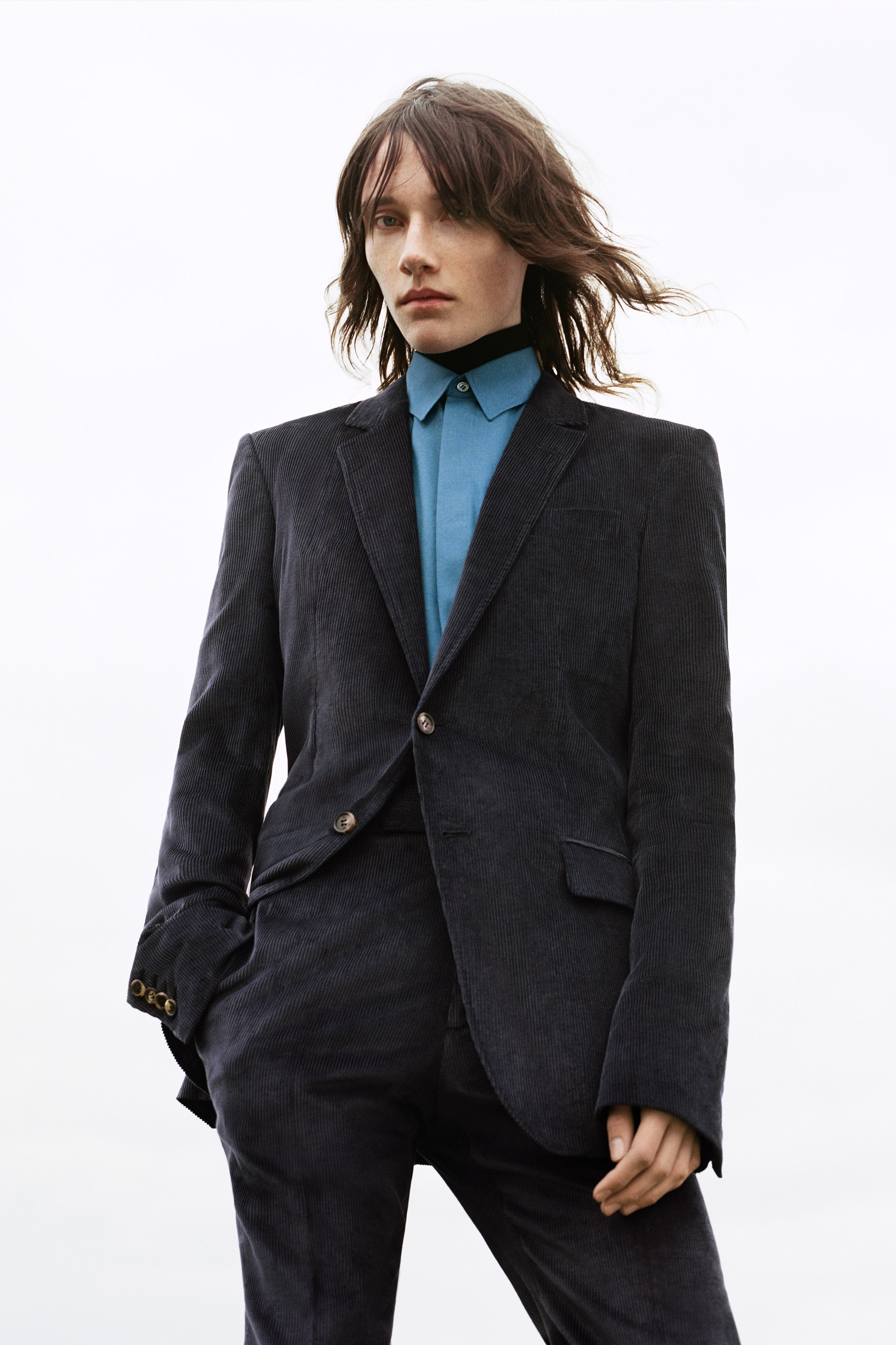 Irving Jacket in Dark Navy Sea Island Cotton Corduroy - 2
