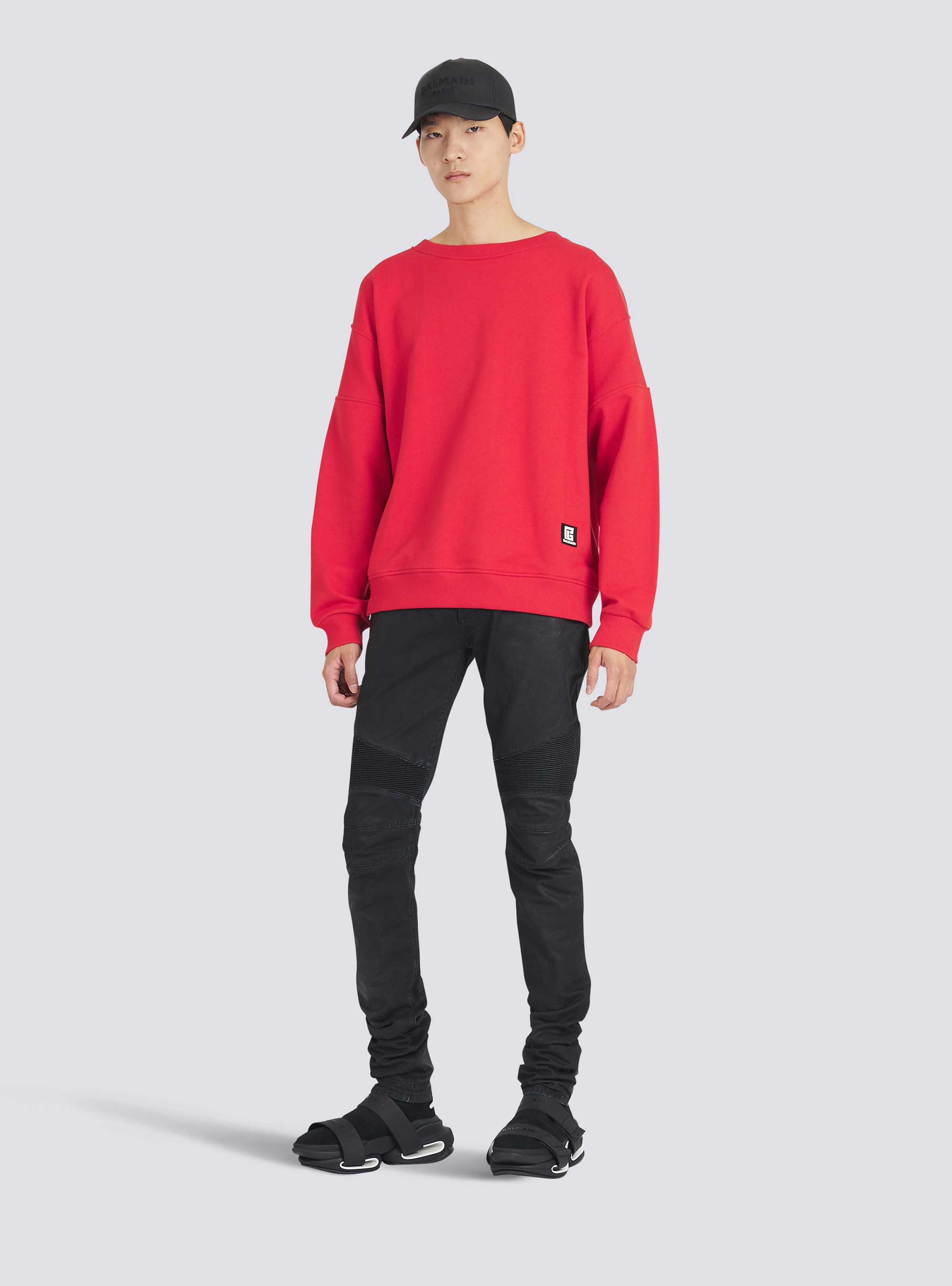 Eco-designed cotton sweatshirt with Balmain logo print - 2