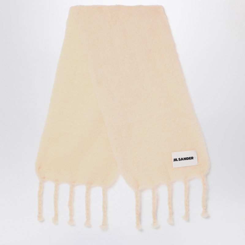 PALE PINK MOHAIR BLEND SCARF - 1