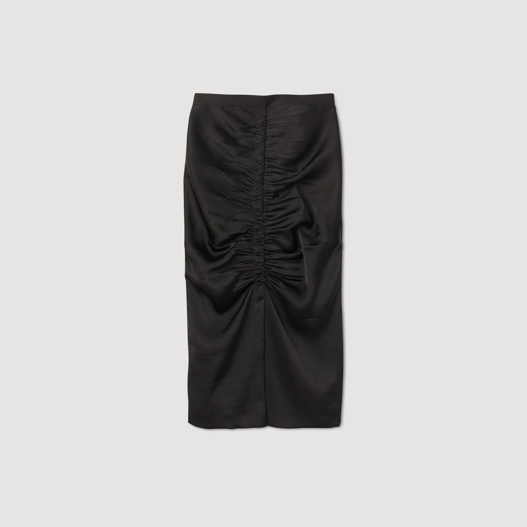 SATIN-EFFECT MIDI SKIRT - 1