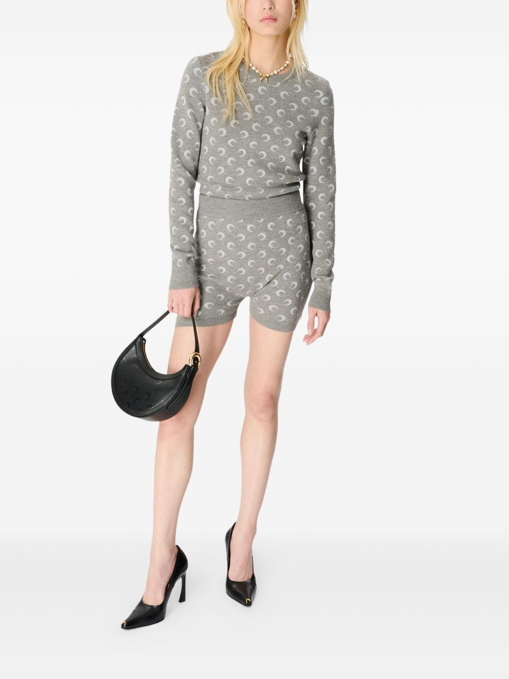 moon-jacquard crew-neck sweater - 2