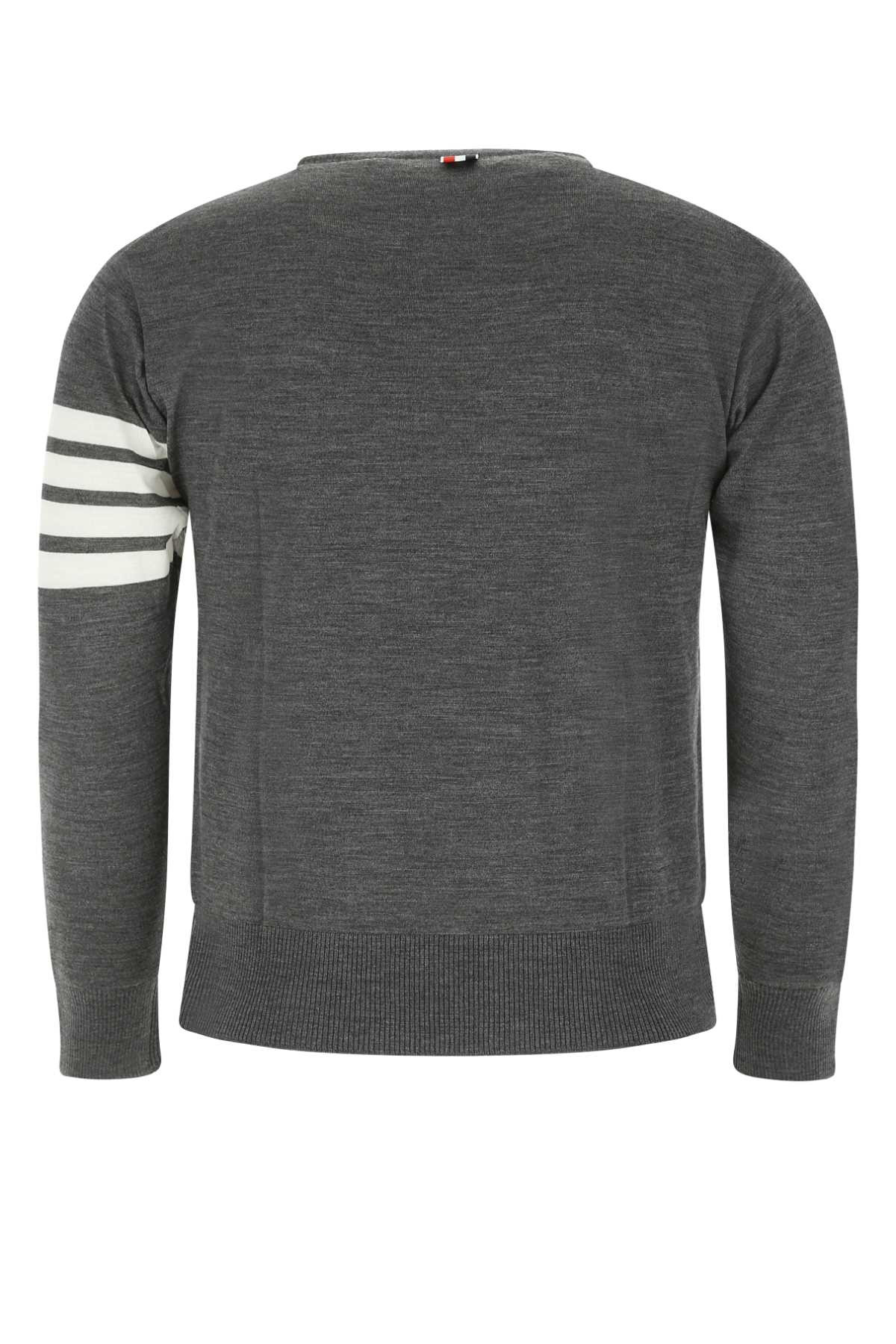 Thom Browne Men Melange Grey Wool Sweater - 2