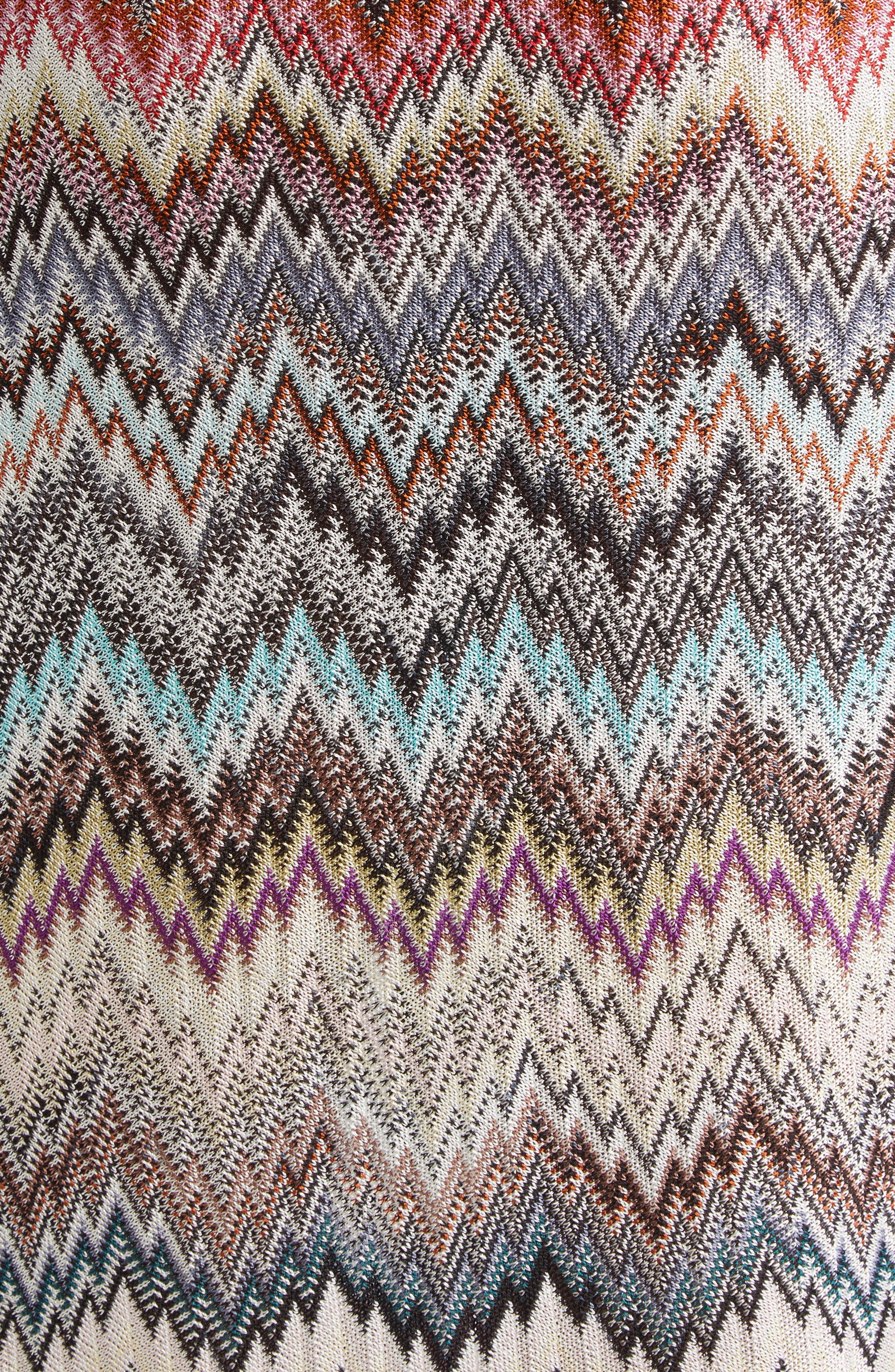 Missoni Zigzag Stripe Belted Long Sleeve Knit Shirtdress in Multi Wht Blue Brown at Nordstrom - 6