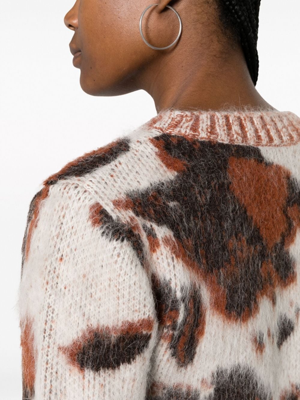 leopard-print round-neck jumper - 5