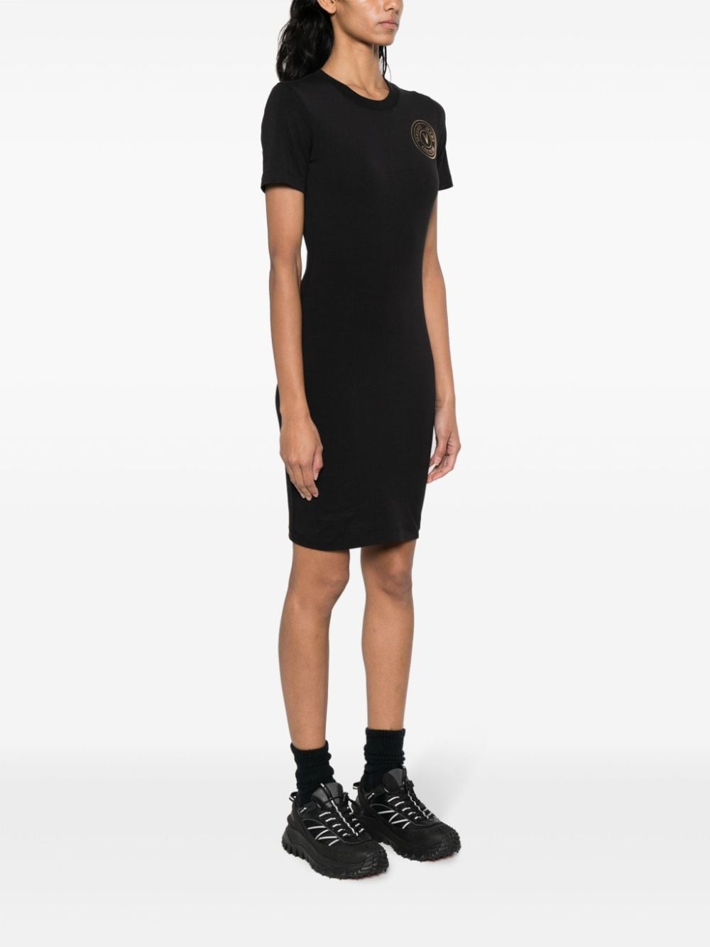 logo-print stretch-cotton dress - 3