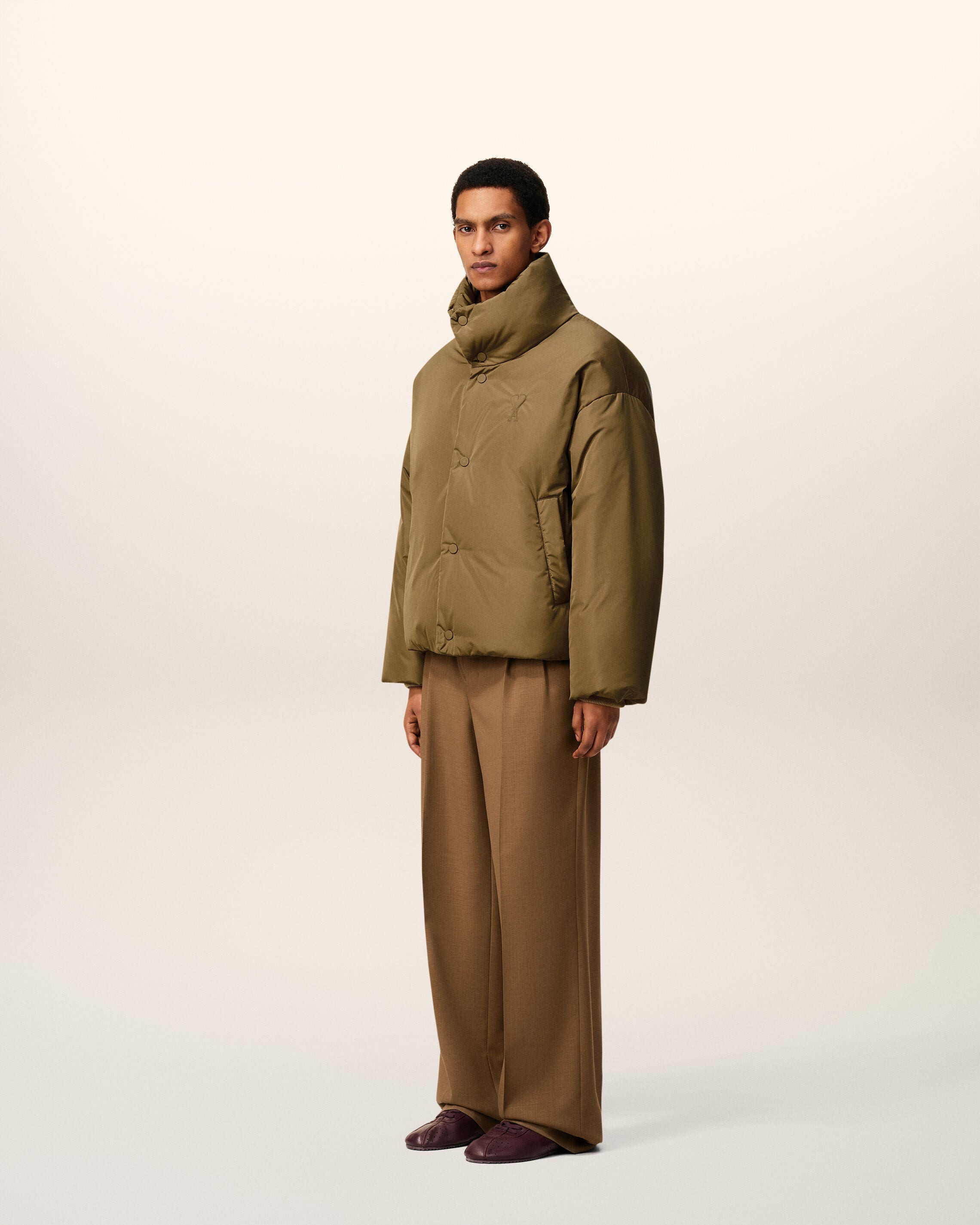 GREEN TAFFETAS AMI DE COEUR DOWN JACKET - 6
