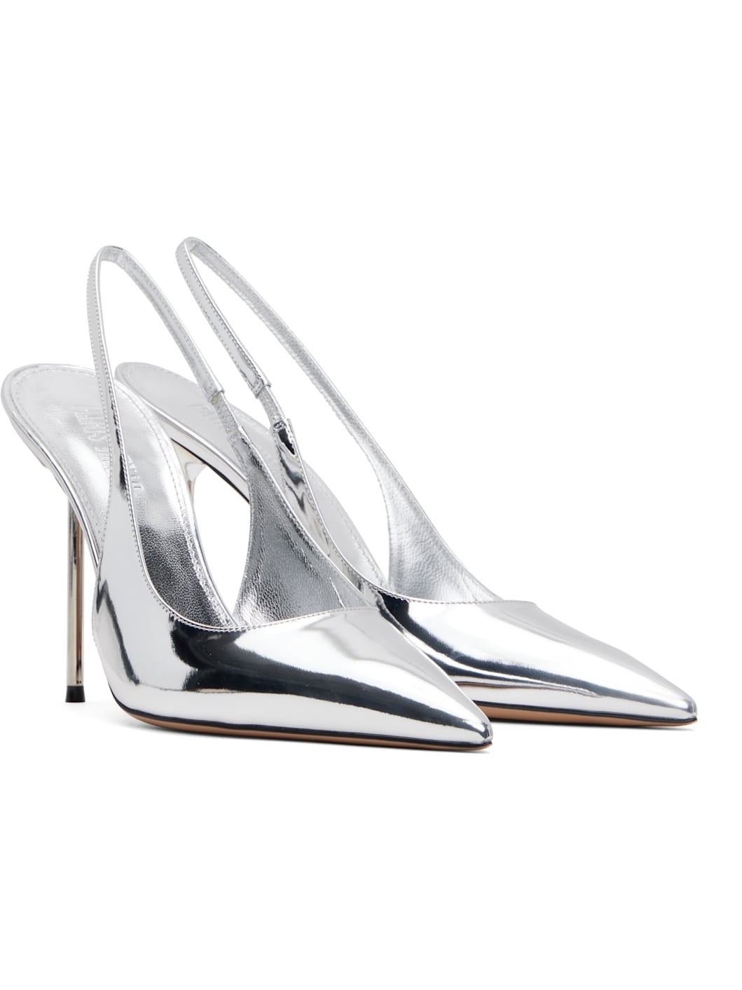 Silver Lidia Slingback Heels - 4