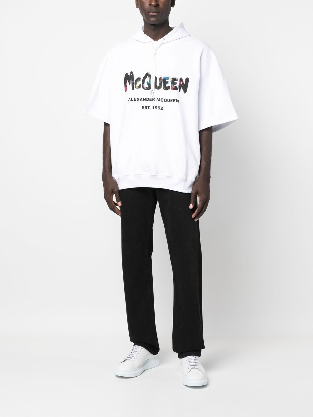 Alexander McQueen logo-print short-sleeved hoodie | REVERSIBLE