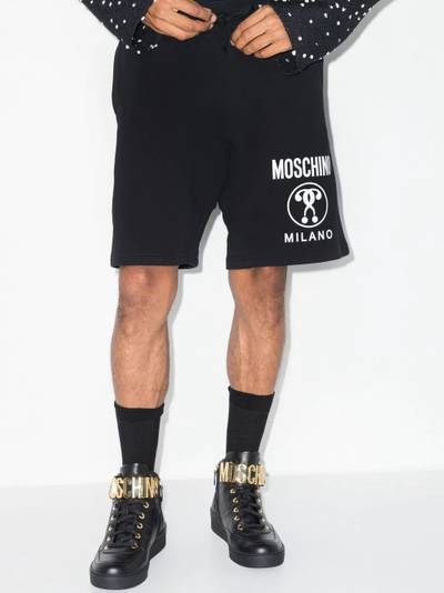 Moschino Double Question Mark track shorts outlook