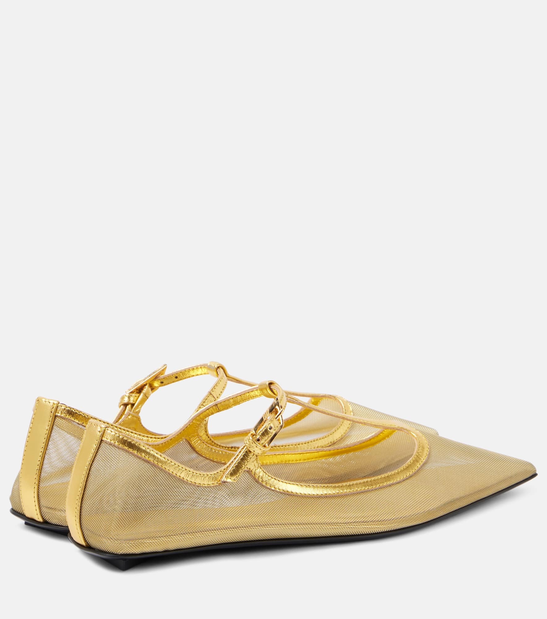 Juno mesh Mary Jane flats - 2