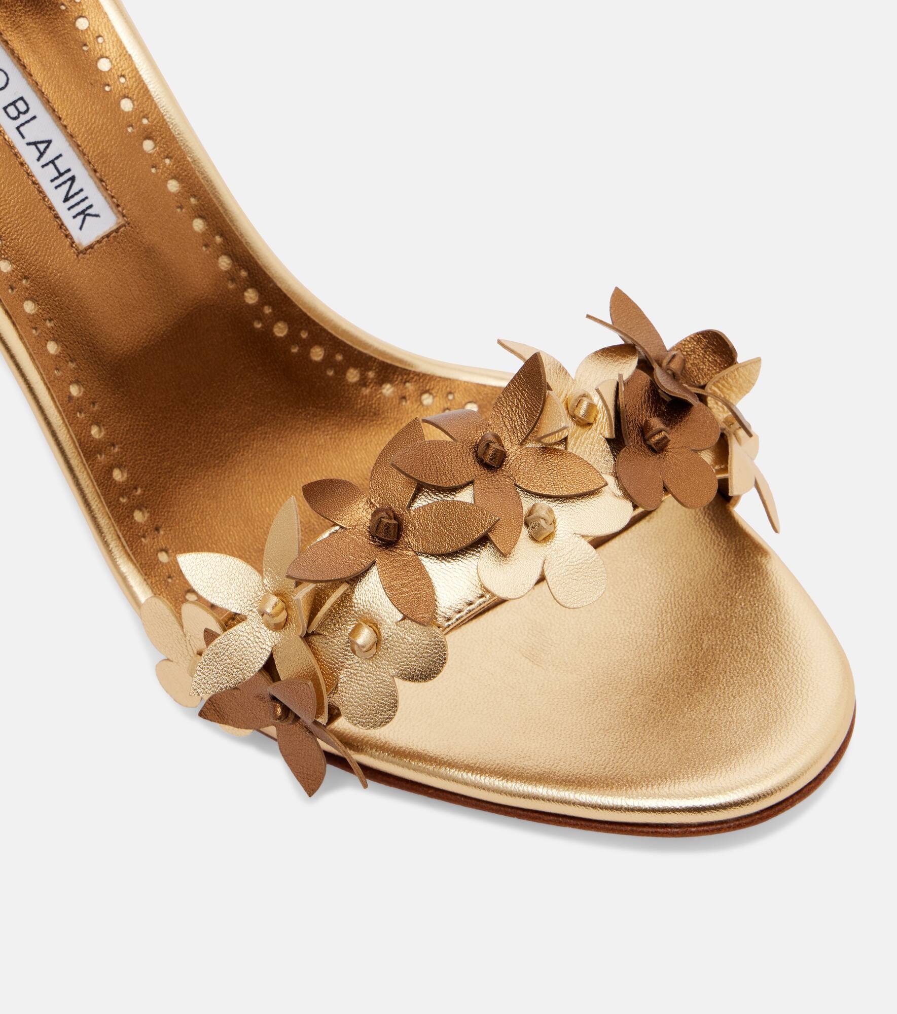 Anista floral-appliqué leather sandals - 5