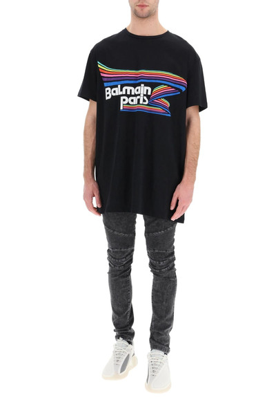 Balmain MULTICOLOR FLOCK RUBBER LOGO PRINT T-SHIRT outlook