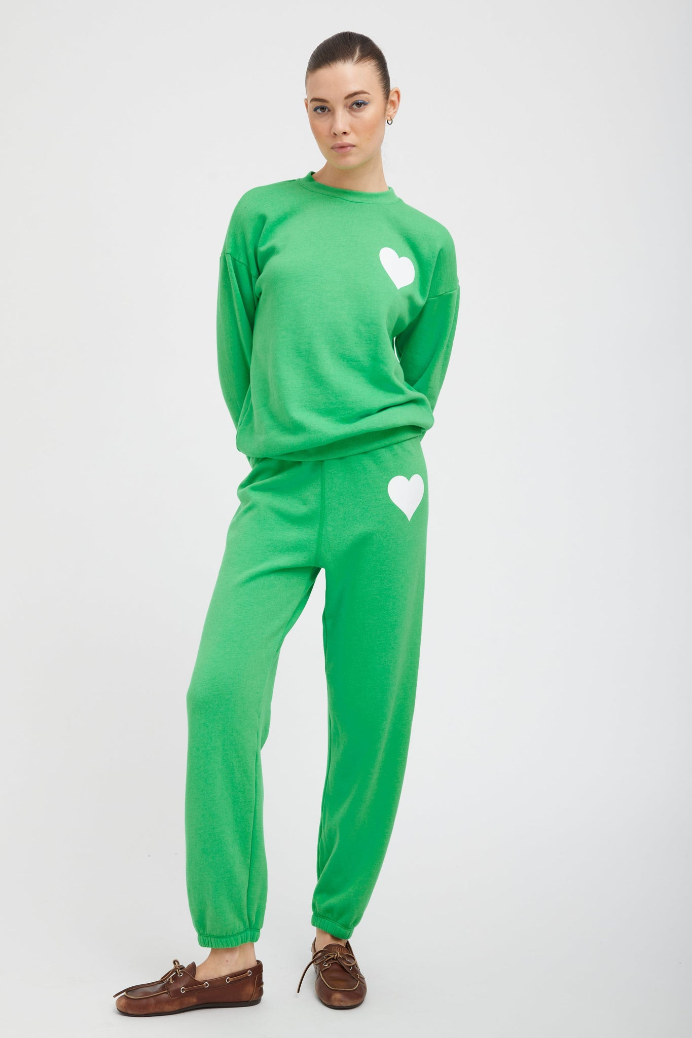 BRIGHT GREEN HEART SWEATSHIRT - 4