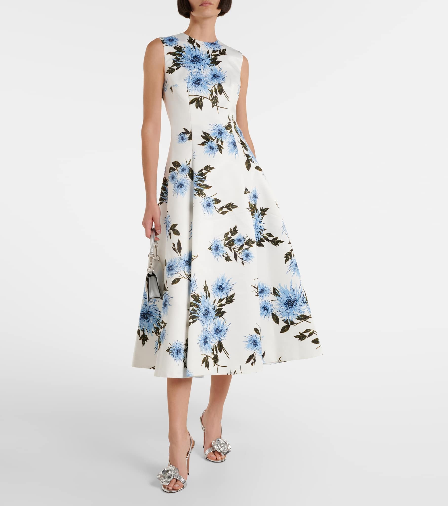 Mara floral taffeta faille midi dress - 2