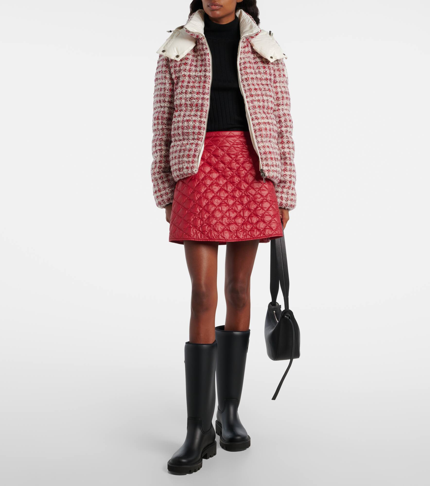 Andronne checked tweed down jacket - 2