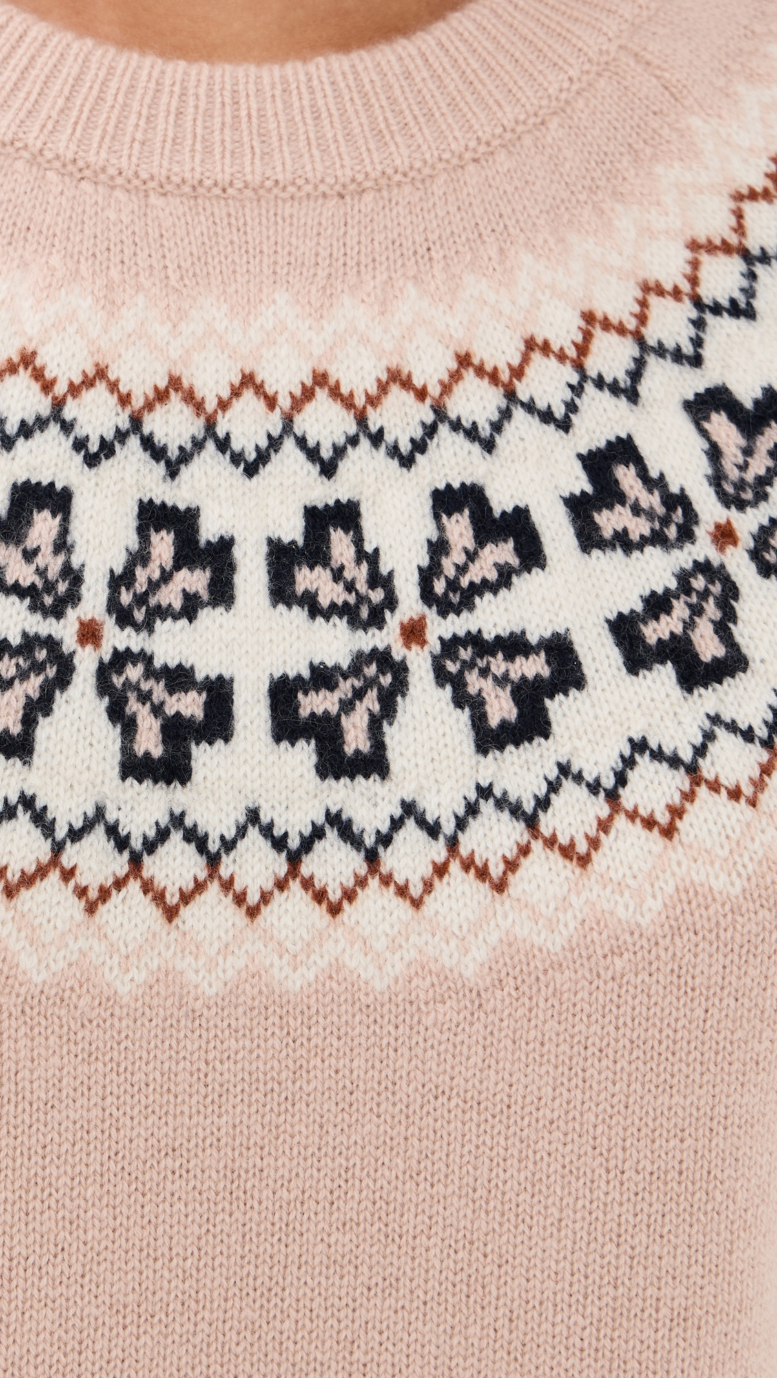 The Short Sleeve Cashmere Fair Isle Sweater - 5