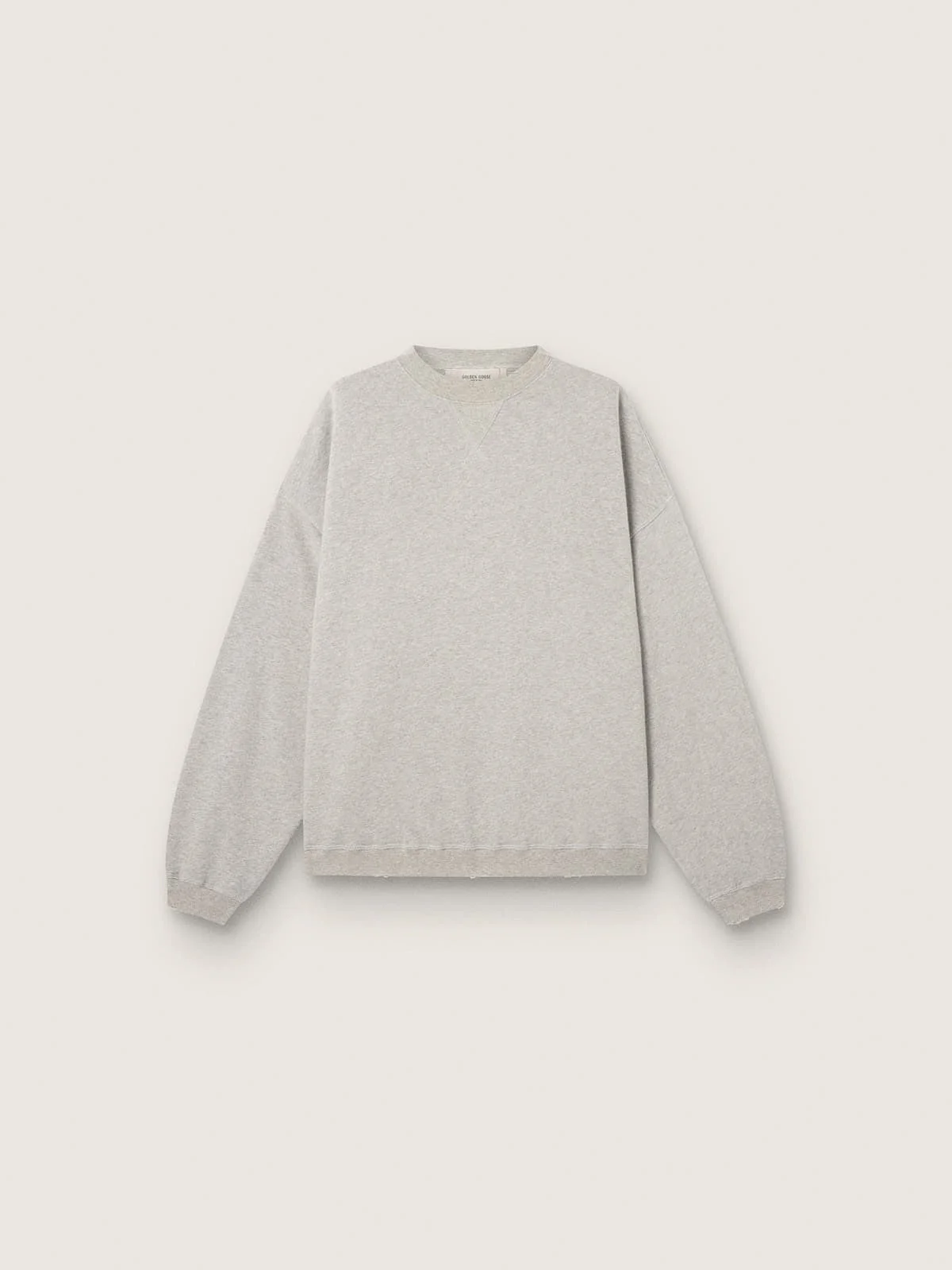 Unisex sweatshirt in gray melange cotton with logo - 1