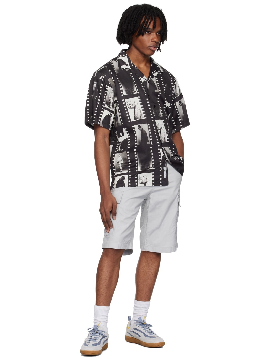 Black Photo Strip Shirt - 4