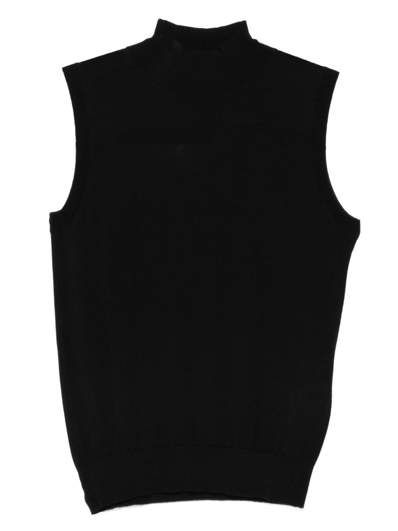 높은 목 sleeveless 탑 1